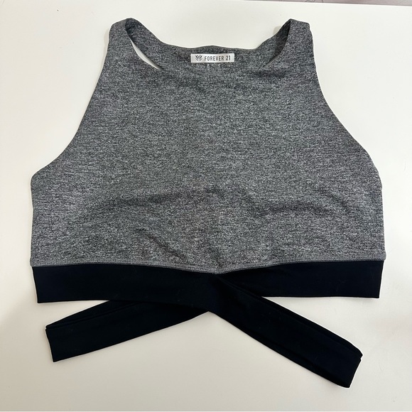 Forever 21 Womens Racerback Sports Bra with Underbust Criss Cross Unlined Size L - Picture 1 of 5